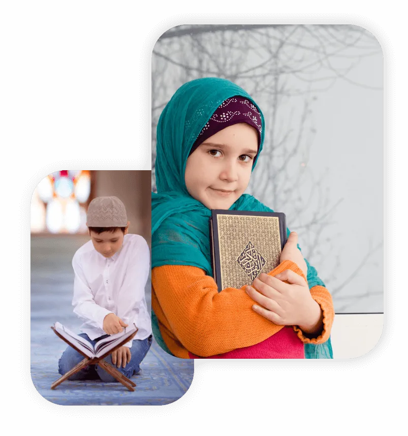 girl and boy learning quran