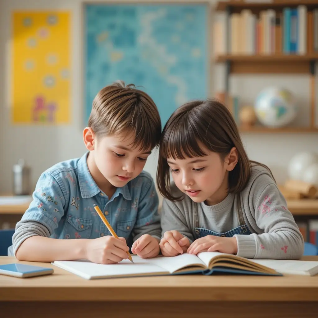 Two students studying islamic studies for kids