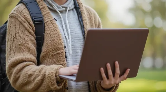 Student attending an Online Arabic school